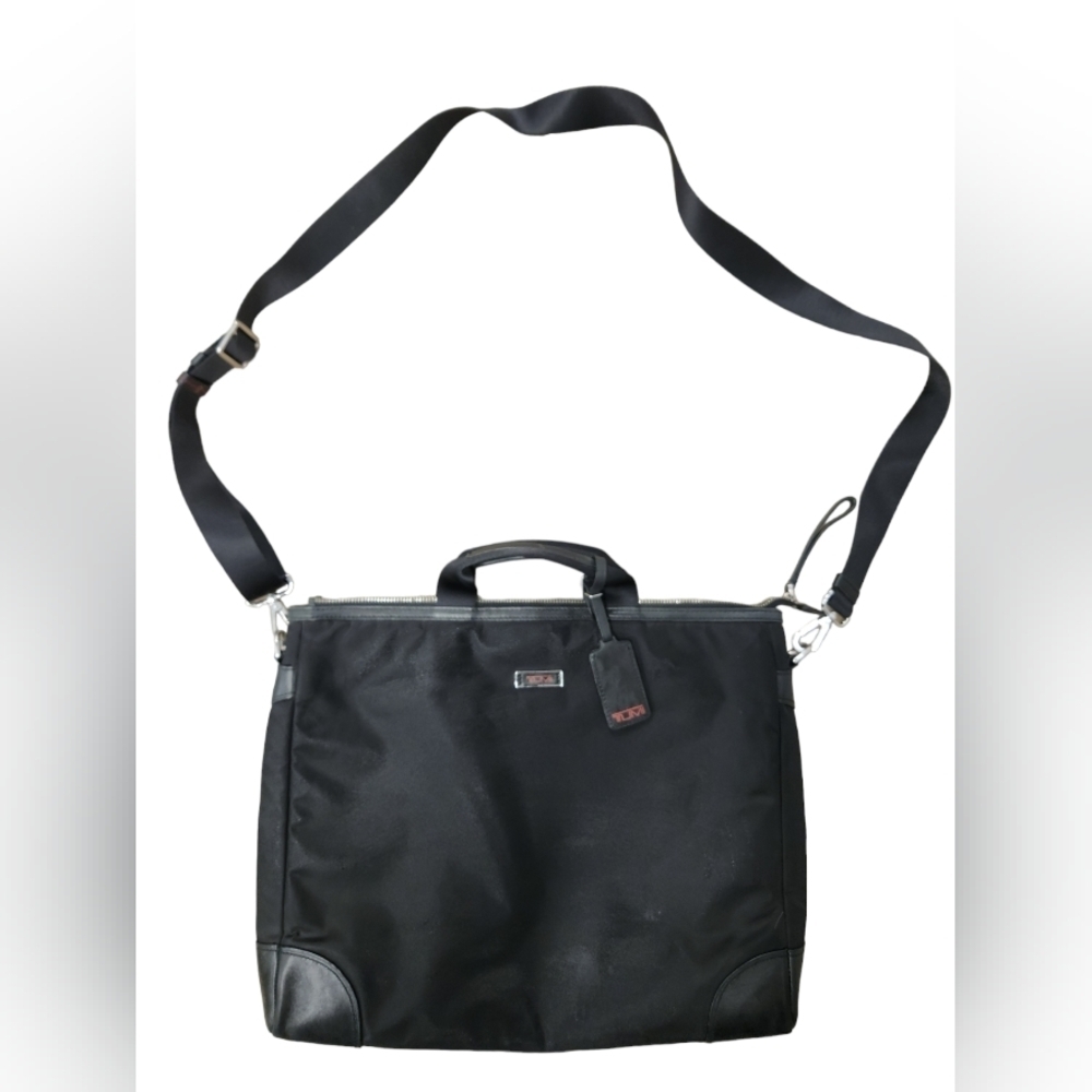 Tumi Black Nylon Crossbody Laptop Case